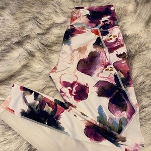 Floral Mesh Athleta Leggings